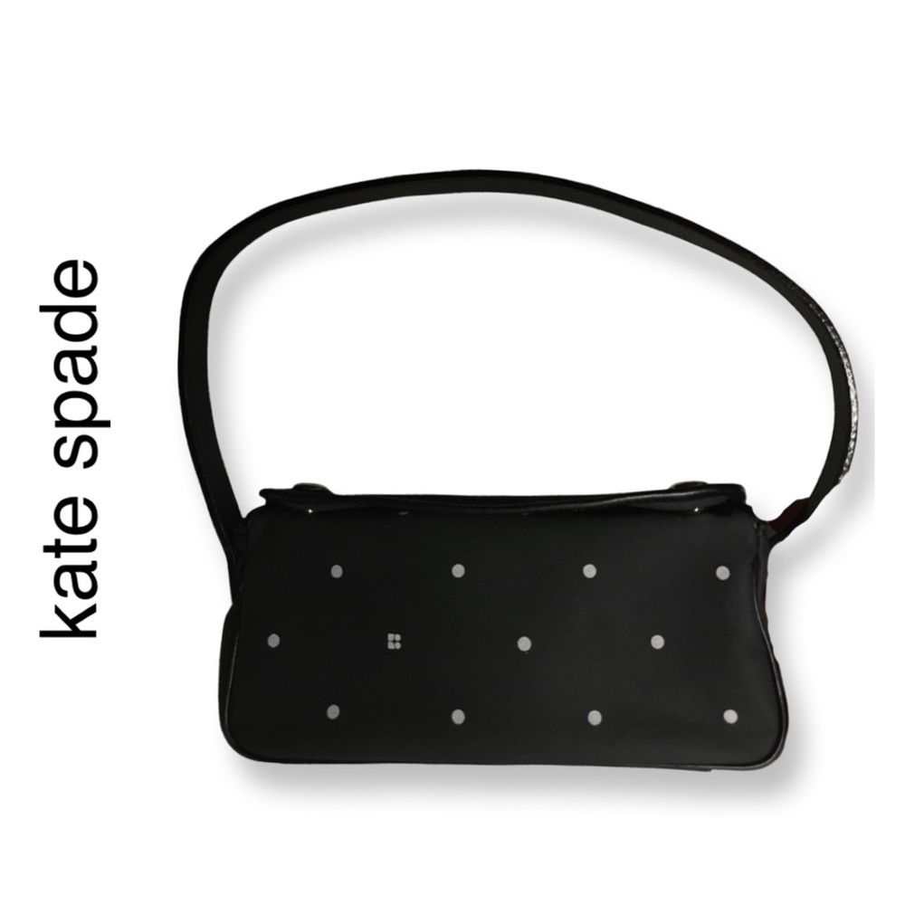 Kate Spade “Bette” Black w/White Dots Mini Bag w/Gold-Toned Metal